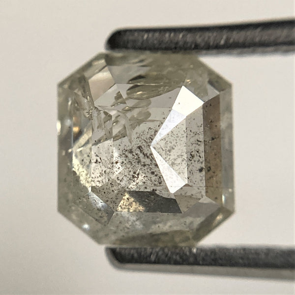 1.66 Ct Emerald Shape Fancy Color Salt and Pepper Natural Diamond, 6.81 mm x 6.32 mm x 3.66 mm, Natural Diamond, Emerald Diamond, SJ101-51