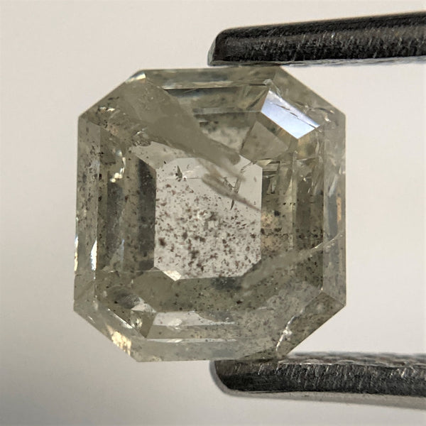 1.66 Ct Emerald Shape Fancy Color Salt and Pepper Natural Diamond, 6.81 mm x 6.32 mm x 3.66 mm, Natural Diamond, Emerald Diamond, SJ101-51