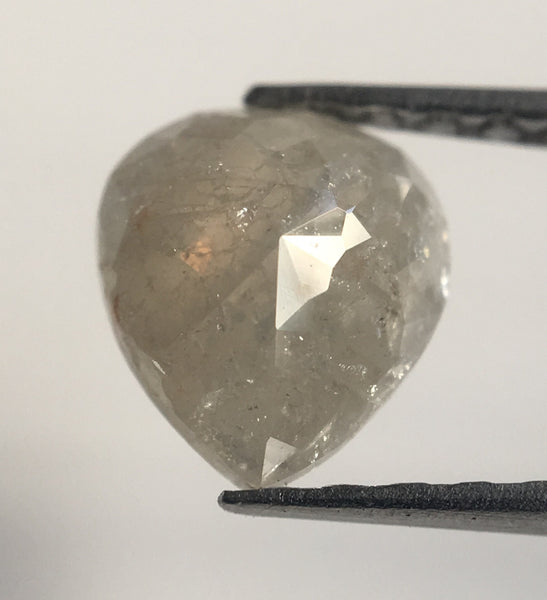 0.86 Ct Pear shape Fancy Grey natural Rose cut loose diamond, 7.16 mm X 6.25 mm X 2.47 mm  Rose Cut Pear Diamond use for Jewelry AJ12/01