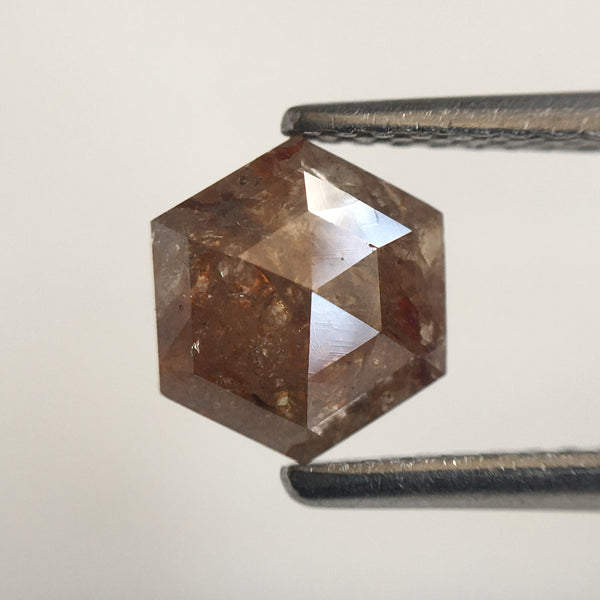 0.99 Ct Hexagon Shape brown Natural Loose Diamond, 7.18 mm X 6.13 mm X 2.55 mm Natural Geometric Loose Diamond SJ57/53/41