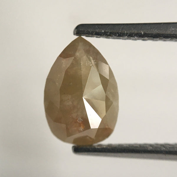 2.38 Ct Pear Shape Rose Cut Loose Natural Diamond Yellowish Brown Color pair, 8.56 mm X 5.91 mm X 2.55 mm Natural Loose Diamond SJ58/03