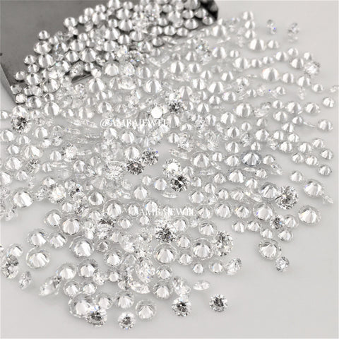 1.00 Ct lot, 1.35 mm to 1.40 mm Round Brilliant Cut Lab Grown Star Diamond, 80 to 90 Pcs Star Diamond, Polished Round Cut LGD Diamond lot