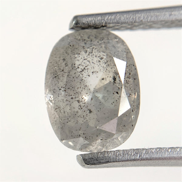 1.33 TCW Oval Shape Natural Loose Diamond 7.68 mm x 5.92 mm x 3.43 mm, Grey Oval Shape Rose Cut Natural Faceted Loose Diamond SJ93/58