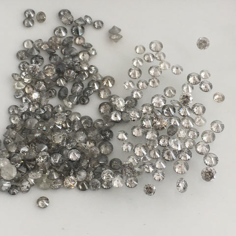 1.30 Gray Color Round Brilliant Cut Natural Loose Diamond, 6.59 mm X 4.51 mm Grey Round Loose Diamond, SJ03/44