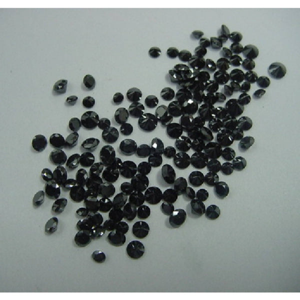 1.00 Ct lot, 1.25 mm to 1.30 mm Natural Heated Black Round Brilliant Cut Diamond, 90 to 100 Pcs Diamond, Polished Round Cut Diamond lot
