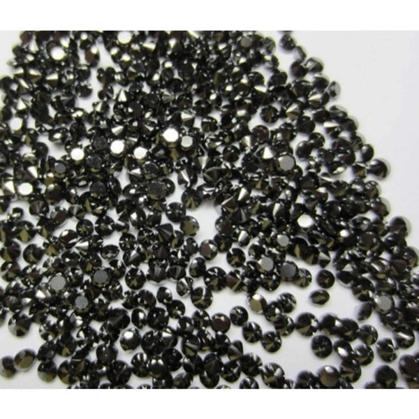 1.00 Ct lot, 1.70 mm to 1.80 mm Natural Heated Black Round Brilliant Cut Diamond, 38 to 48 Pcs Diamond, Polished Round Cut Diamond on sale