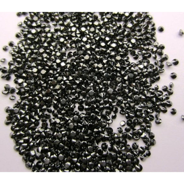 1.00 Ct lot, 1.90 mm to 2.00 mm round brilliant cut loose heated black diamond, 26 to 36 Pcs Diamond, Polished Round Cut Diamond on sale