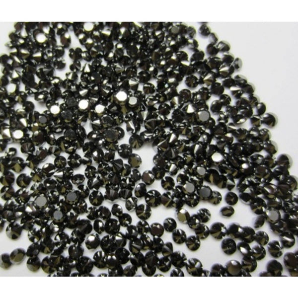 1.00 Ct lot, 1.90 mm to 2.00 mm round brilliant cut loose heated black diamond, 26 to 36 Pcs Diamond, Polished Round Cut Diamond on sale