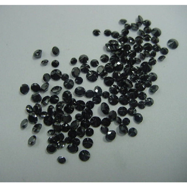 1.00 Ct lot, 2.10 mm to 2.20 mm Round Brilliant Cut Natural Heated Black Diamond, 19 to 29 Pcs Diamond, Polished Round Cut Diamond on sale