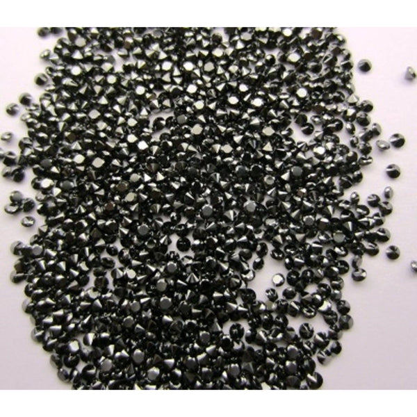 1.00 Ct Heated Black Diamond Lot: Round Brilliant Cut, 2.5mm
