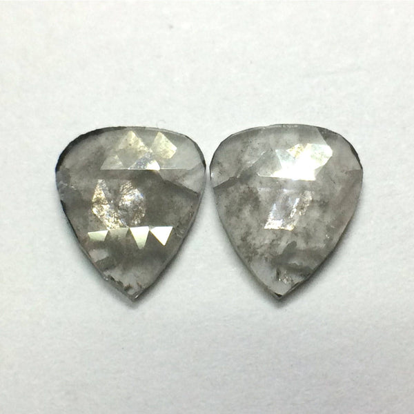 1.31 Ct Fancy Gray Natural Pear Shape 8.07 X 6.85 mm X 1.30 mm Genuine Polished Rose cut Loose Diamond best for Earrings SJ04/10