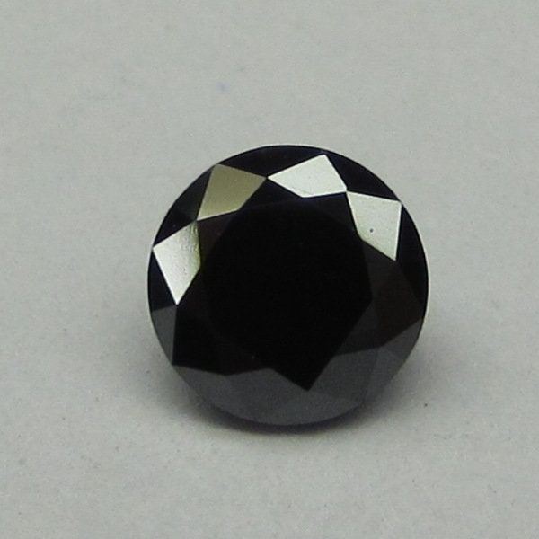 0.50 Ct Jet Black Diamond: 5.00 mm Round Loose Stone