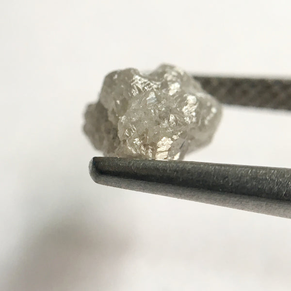 2.02 Ct Natural Uncut Rough Raw Loose Diamond Grey Color 8.31 mm x 7.20 mm, Shining Diamond Crystal Earth Mined Origin South Africa SJ24/22