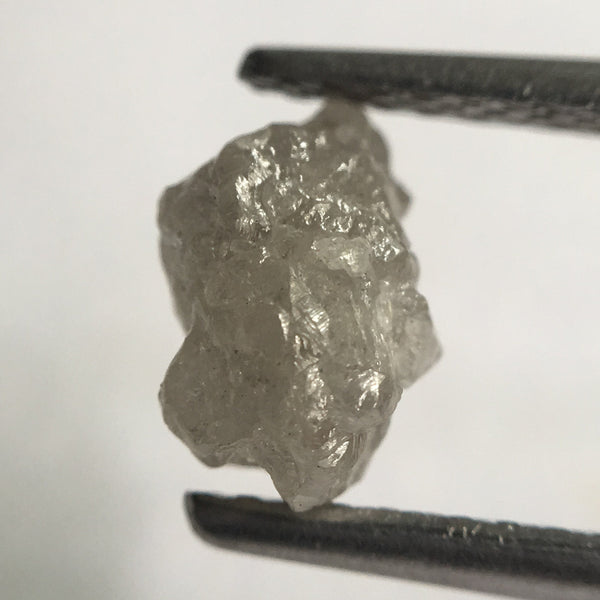 1.32 Ct Natural Uncut Raw Rough Loose Diamond Grey Color 7.60 mm x 4.90 mm, Uncut Diamond Crystal Earth Mined Origin South Africa SJ24/49