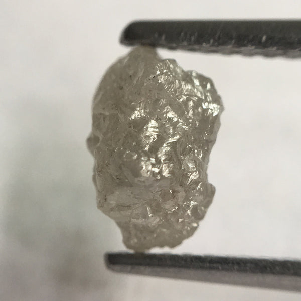 1.32 Ct Natural Uncut Raw Rough Loose Diamond Grey Color 7.60 mm x 4.90 mm, Uncut Diamond Crystal Earth Mined Origin South Africa SJ24/49