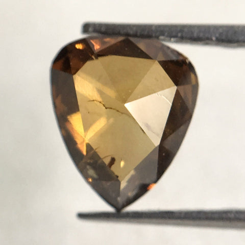 0.64 Ct Natural Pear Shape Fancy Brown Rose cut Loose Diamond, 6.20 mm x 5.30 mm 2.40 mm Fancy Rose Cut Natural Diamond for ring AJ10/30