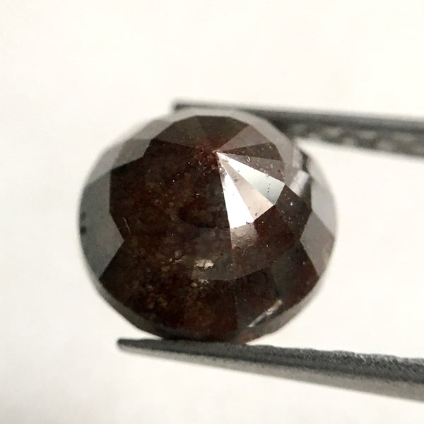 2.73 Ct Natural Opaque Dark Reddish Grey Round Rose cut Natural Diamond, 7.72 mm x 5.40 mm Round Rose Cut Natural Loose Diamond AJ10/41