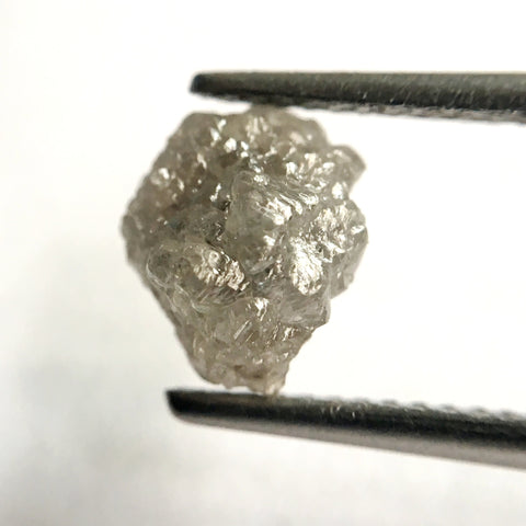 2.02 Ct Natural Uncut Rough Raw Loose Diamond Grey Color 8.31 mm x 7.20 mm, Shining Diamond Crystal Earth Mined Origin South Africa SJ24/22