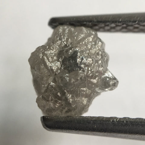 1.29 Ct 6.90 mm x 6.40 mm Natural Raw Rough Uncut Loose Diamond Grey Color, Shining Diamond Crystal Earth Mined Origin South Africa SJ24/36