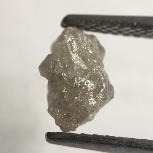 1.32 Ct Natural Uncut Raw Rough Loose Diamond Grey Color 7.60 mm x 4.90 mm, Uncut Diamond Crystal Earth Mined Origin South Africa SJ24/49