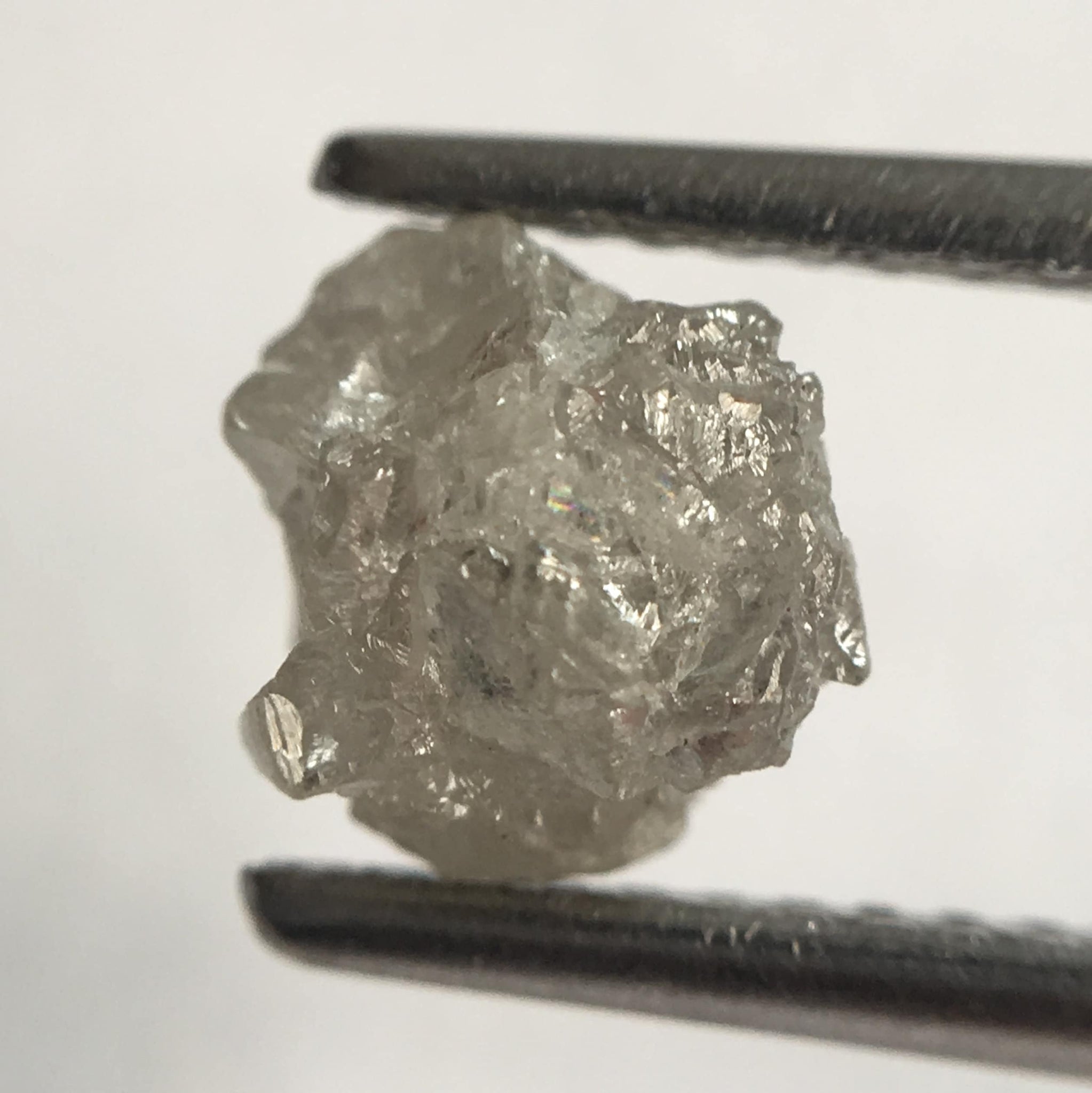 1.66 Ct Natural Raw Rough Uncut Loose Diamond 6.65 mm x 5.50 mm Grey Color, Natural Raw Diamond Crystal Earth Mined Origin Africa SJ24/51