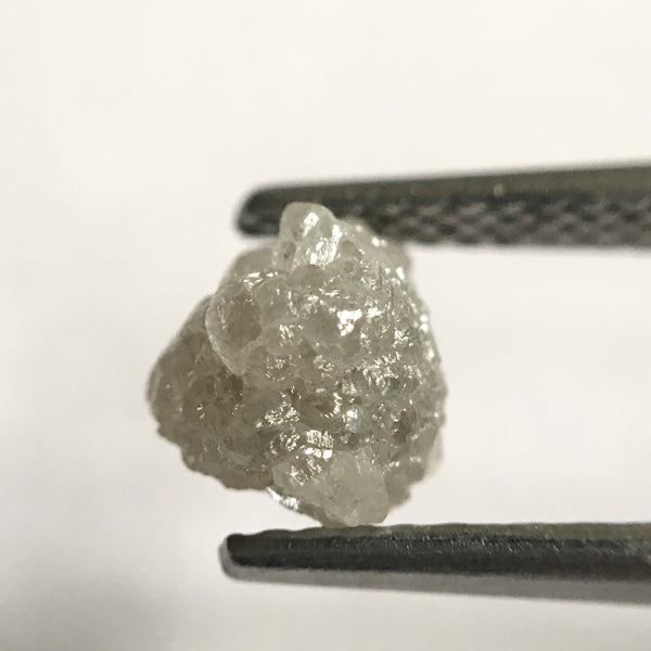 1.36 Ct 100% Natural loose Rough Diamond 6.90 mm x 5.65 mm Rare Fancy Grey Uncut Raw Earth Mined Diamond SJ24/63