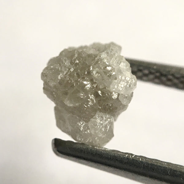 1.36 Ct 100% Natural loose Rough Diamond 6.90 mm x 5.65 mm Rare Fancy Grey Uncut Raw Earth Mined Diamond SJ24/63