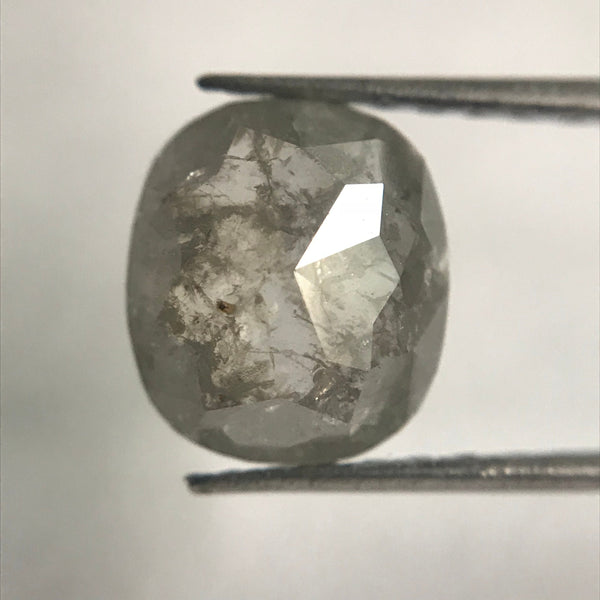1.68 Ct Natural loose diamond 8.30 mm X 7.30 mm x 3.10 mm Oval Shape Salt and pepper, Grey Oval Cut Rose Cut Natural Diamond SJ31/04
