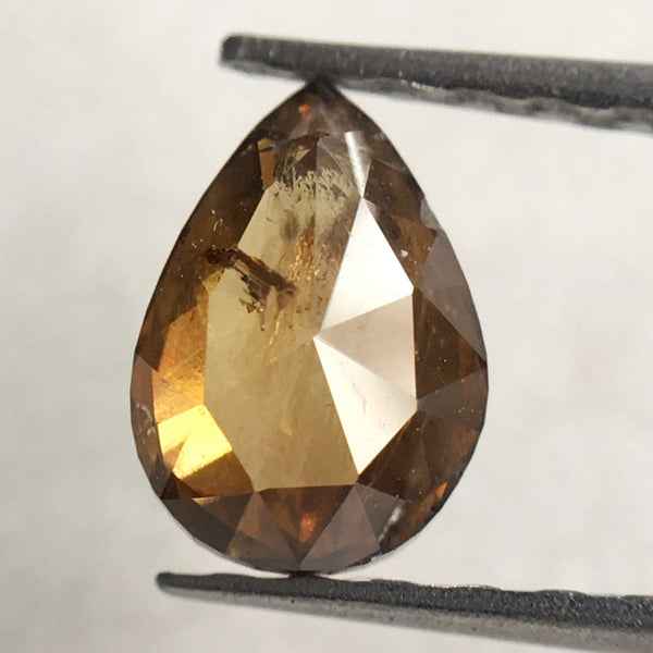 0.70 Ct Natural Pear Shape Fancy Brown Brilliant Rose cut Loose Diamond, 6.76 mm x 4.71 mm x 2.63 mm Natural Rustic Loose Diamond AJ10/31