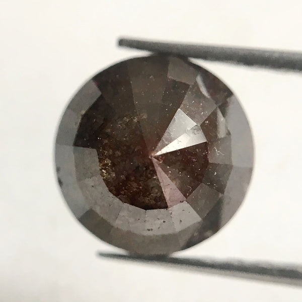 2.73 Ct Natural Opaque Dark Reddish Grey Round Rose cut Natural Diamond, 7.72 mm x 5.40 mm Round Rose Cut Natural Loose Diamond AJ10/41