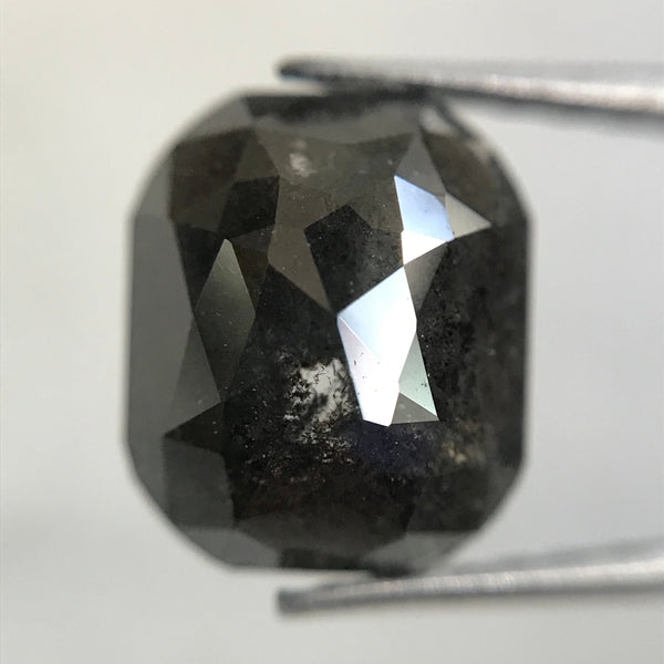 1.49 Ct Natural Loose Diamond Oval Shape Black Grey Rose cut 7.85 mm x 6.65 mm x 3.15 mm Size Rustic Natural Loose Diamond SJ31/33