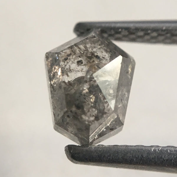 0.99 Ct Genuine Fancy Grey Black Color 6.75 mm X 5.30 mm X 3.10 mm Geometric shape Natural Loose Diamond Shield Shape SJ30/04