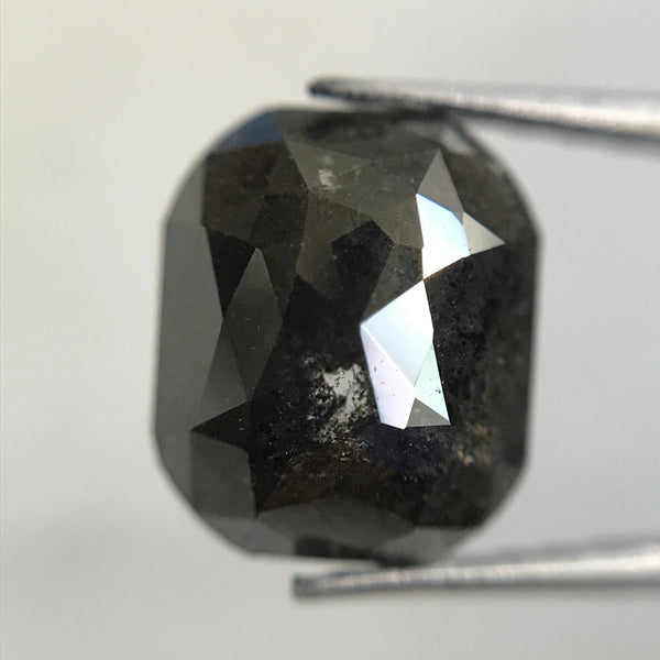 1.49 Ct Natural Loose Diamond Oval Shape Black Grey Rose cut 7.85 mm x 6.65 mm x 3.15 mm Size Rustic Natural Loose Diamond SJ31/33