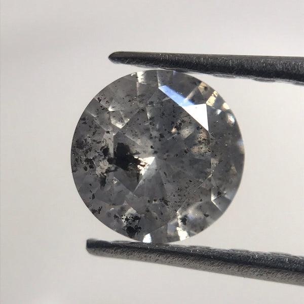 0.40 Ct Natural Dark Grey Diamond 4.88 mm x 2.90 mm Round Grey Color Loose Diamonds, Natural Diamond Loose Brilliant Cut Diamond SJ34/07