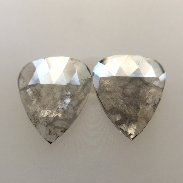 1.31 Ct Fancy Gray Natural Pear Shape 8.07 X 6.85 mm X 1.30 mm Genuine Polished Rose cut Loose Diamond best for Earrings SJ04/10