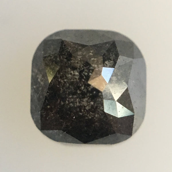 1.09 Ct Cushion Shape Fancy Dark Grey Natural Loose Diamond 5.40 mm X 5.30 mm X 3.60 mm, Cushion Cut Rose Cut Natural Loose Diamond SJ35/14