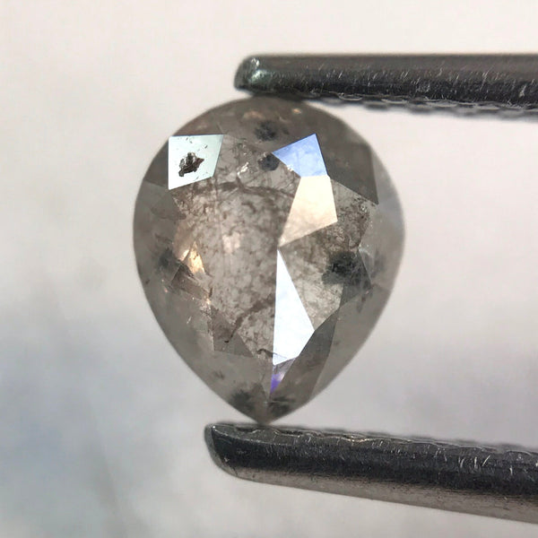 0.55 Ct Pear Cut Loose Natural Diamond Grey Color 6.20 mm X 5.20 mm X 2.27 mm, Grey Rose Cut Pear Natural Loose Diamond SJ36/34