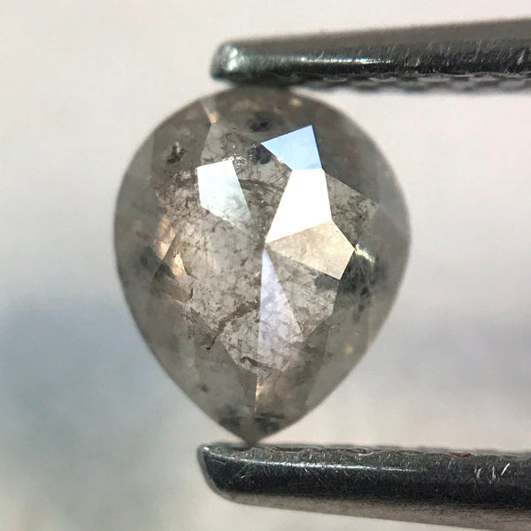 0.55 Ct Pear Cut Loose Natural Diamond Grey Color 6.20 mm X 5.20 mm X 2.27 mm, Grey Rose Cut Pear Natural Loose Diamond SJ36/34