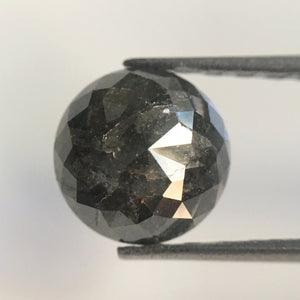 1.05 Ct 6.10 mm X 3.15 mm Natural Black color Salt and Pepper Round Shape Rose Cut Loose Diamond Use For Jewelry SJ06/17