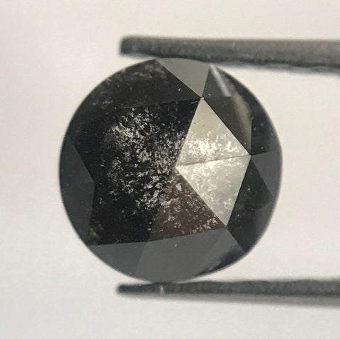 0.54 Ct 5.02 mm X 2.30 mm Natural Light Black color Salt and Pepper Round Shape Rose Cut Loose Diamond Use For Jewelry SJ06/47