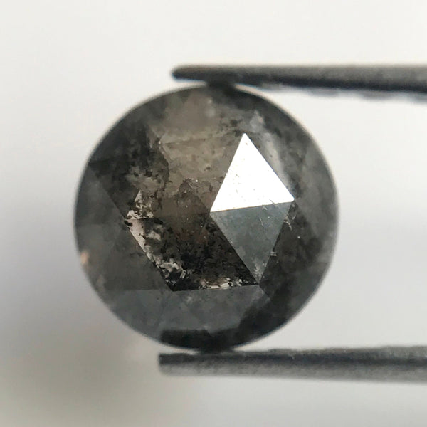 0.87 Ct Natural Loose Diamond Round Rose Cut Black Grey Color 5.46 mm X 3.27 mm Round Shape Rose Cut Natural Diamond  SJ06/57