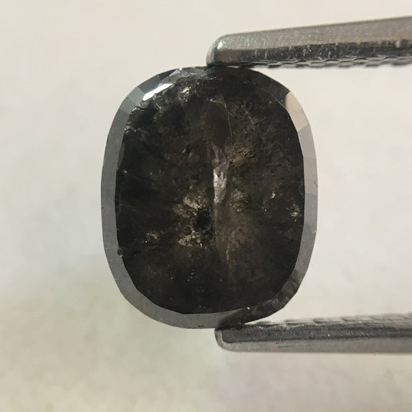 2.13 Ct Oval Cut 7.50 mm X 6.25 mm Fancy Gray Color Natural Loose Diamond, Grey Oval Shape Rose Cut Natural Faceted Loose Diamond SJ35/33