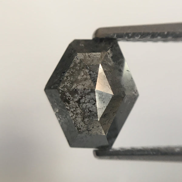 Natural Loose Diamond Elongated Hexagon Shape 2.01 Ct 8.10 mm X 7.20 mm, Fancy Dark Grey Hexagon Cut loose diamond Use for Jewellery SJ20/17