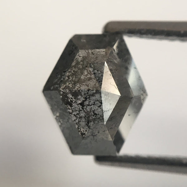 Natural Loose Diamond Elongated Hexagon Shape 2.01 Ct 8.10 mm X 7.20 mm, Fancy Dark Grey Hexagon Cut loose diamond Use for Jewellery SJ20/17