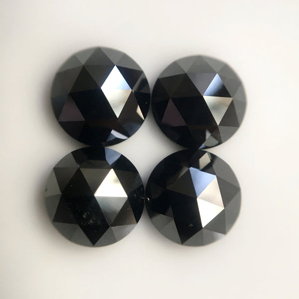 4.50 mm Heated Black Diamond: Round Rose Cut Loose Stone