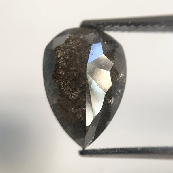 4.09 Ct Pear Cut Loose Natural Diamond Dark Grey Color 12.90 mm X 8.90 mm, Grey Rose Cut Pear Natural Loose Diamond best for Ring SJ21/01