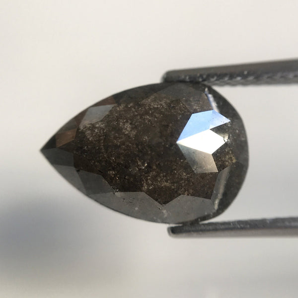 4.09 Ct Pear Cut Loose Natural Diamond Dark Grey Color 12.90 mm X 8.90 mm, Grey Rose Cut Pear Natural Loose Diamond best for Ring SJ21/01