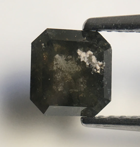 1.44 Ct Cut Natural Loose Diamond 6.40 mm X 6.00 mm Dark Grey Color, Fancy Black Natural Loose Diamond Use for Jewellery making SJ21/08