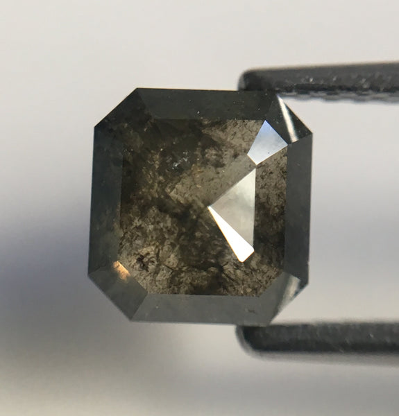 1.44 Ct Cut Natural Loose Diamond 6.40 mm X 6.00 mm Dark Grey Color, Fancy Black Natural Loose Diamond Use for Jewellery making SJ21/08