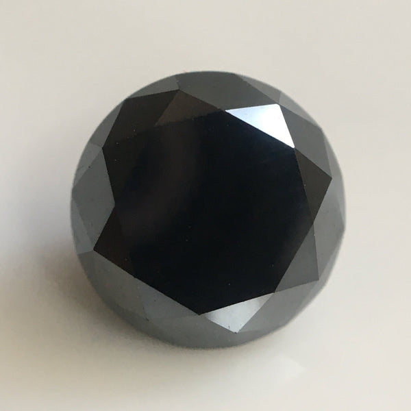 1.50 Ct Heated Black Diamond: 6.60 mm Round Brilliant Cut Loose Stone